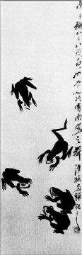 Qi Baishi Painting - Qi Baishi frogs old China ink